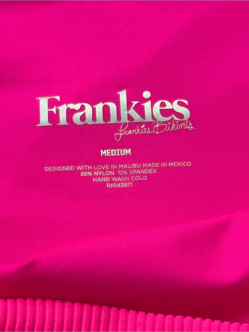 Frankie's Bikinis Hot Pink Ribbed 3-Piece Bikini Set 🌺